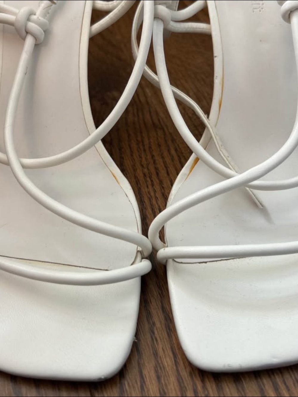 White Strappy Square-Toe Women's Sandals